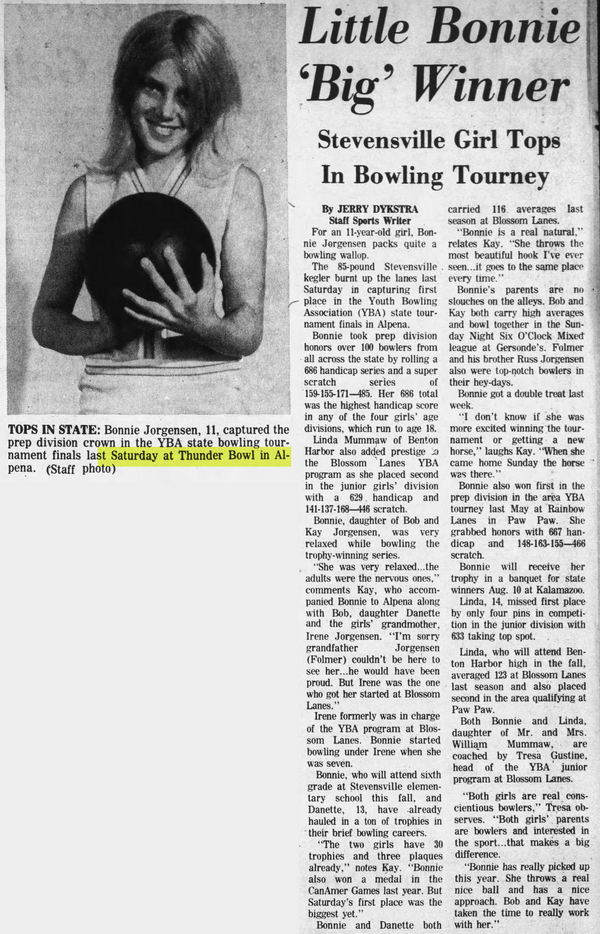 Thunder Bowl Lanes - Jun 27 1975 Youth Champ (newer photo)